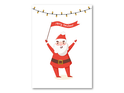 Christmas card with Santa advent card illustration santa xmas