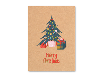 Christmas tree card christmas gift merry scandinavian tree
