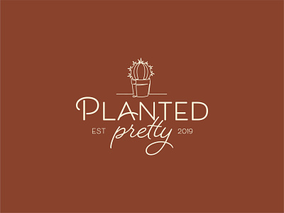 Planted Pretty Logo Design adobe illustrator brand design branding design flatdesign illustration line art logo logo minimal logo plant logo simple logo typography vector