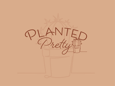 Planted Pretty Secondary Logo Design adobe illustrator animation brand design brand identity branding design illustration logo logo design vector