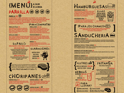 Menu Kraft illustrator menu design