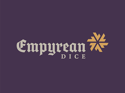 Empyrean Dice - Logo blackletter brand branding cosmos dice heavens icon icons logo logo design logotype rotation spiral sun
