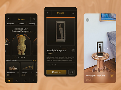 Stones e-commerce app - AR concept