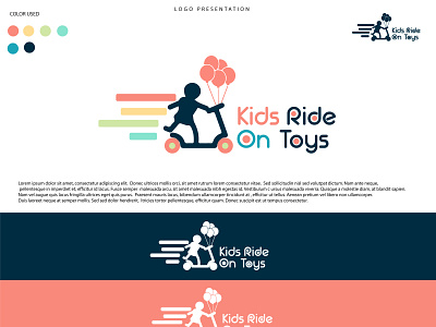 KIDS RIDE ON TOYS-logo design brand identity design illustration logo new logo