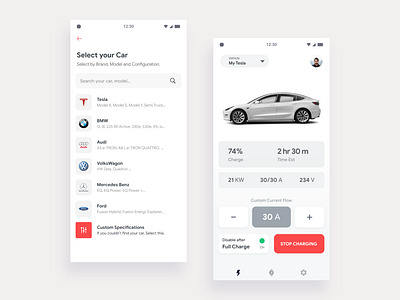 EV Charge Managment Application android app audi bmw charge electric electric car evcar ford gas pump interaction design lucid mobile ui renewable energy tesla uidesign uiux