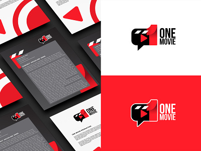 ONE MOVIE - Logo and Brand branding design flat graphic icon illustration logo logos vector web