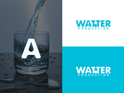 WATER Production logo branding design flat food graphic icon illustration logo logos web