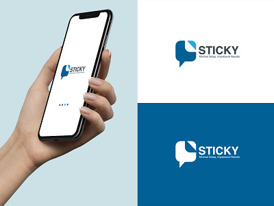 Sticky logo app branding design flat icon illustration logo logos ui web