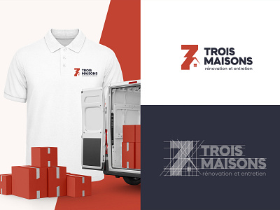 TROIS MAISONS - LOGO branding design graphic icon illustration logo logos typography vector web