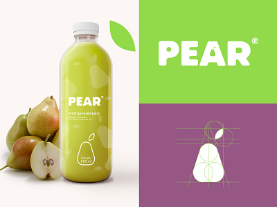 Pear Juice Logo branding design flat food graphic icon logo logos vector web
