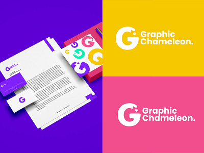 Graphic chameleon logo