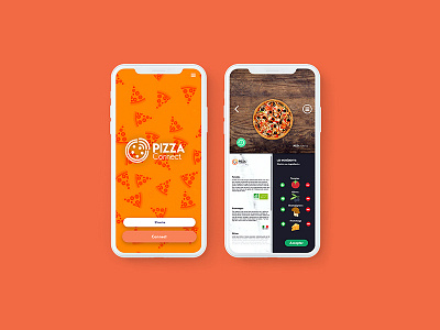Pizza Connect App app branding design flat food graphic icon illustator illustration indesign ios logo logos mobile restaurant ui ui ux ux web website