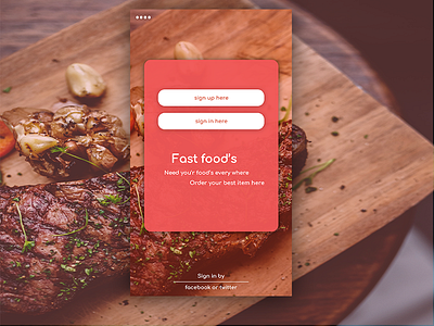 Food UI app design illustration ios typography ui vector