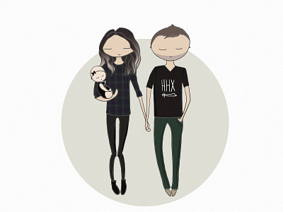 Couple baby boy character couple family girl illustration people person photoshop romantic self portrait