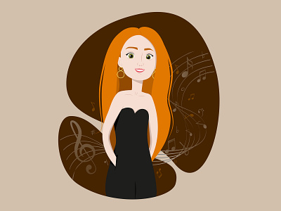 redheaded girl character girl illustration music musician people person redhead self portrait singer