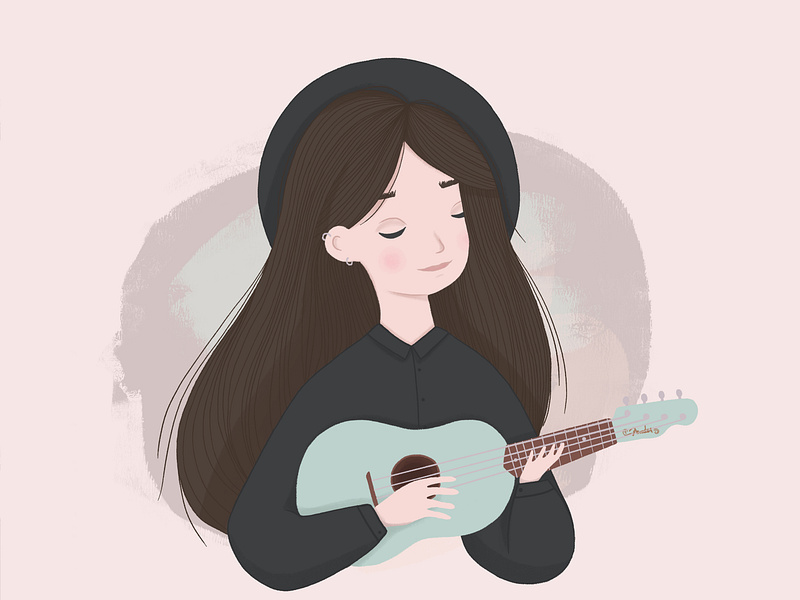 Girl playing Ukulele