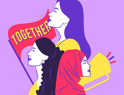 Together activism character design digital painting diversity editorial art illustration political pop art