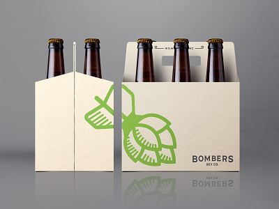 Bombers Bev Co. 6-Pack bar design bar logo beer logo branding branding design graphic design logo logo design logomark logotype minimalist design package packaging design six pack