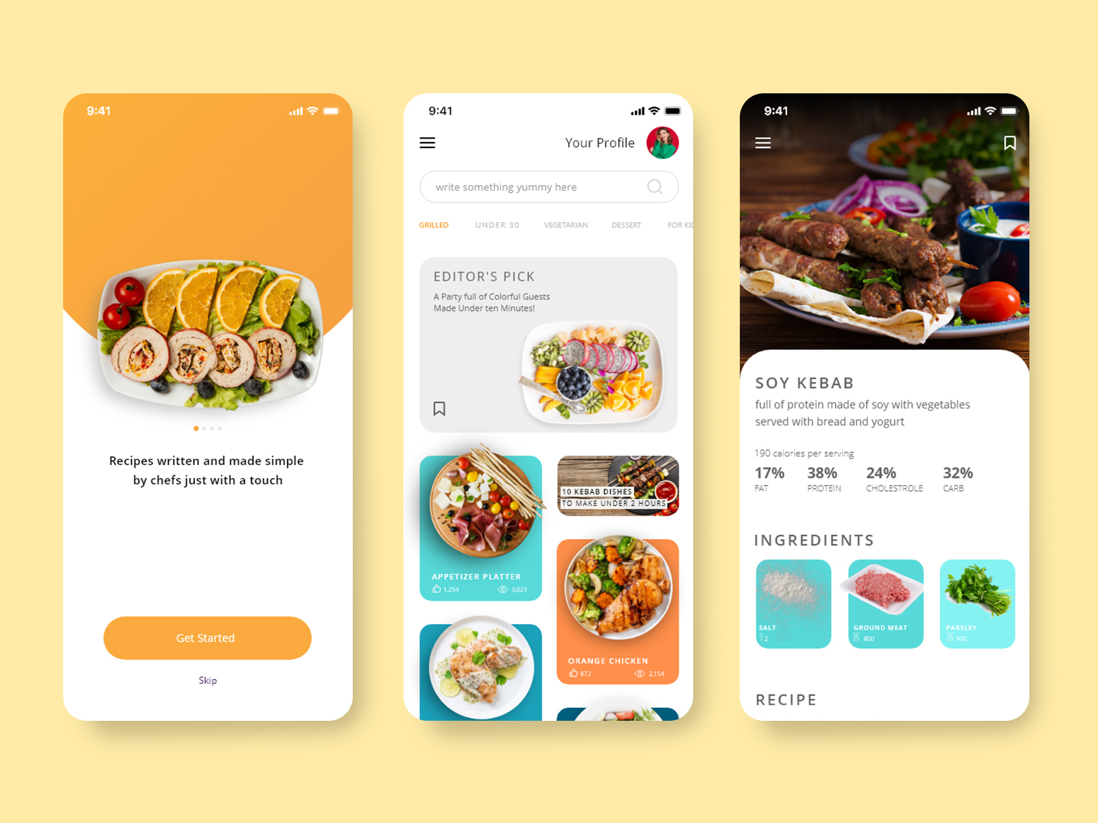 Cookbook App UI Design by Art by Tarane on Dribbble