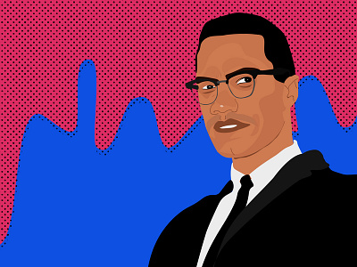Malcolm X animation branding design flat icon illustration minimal vector web
