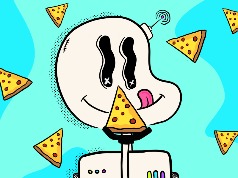 Pizza Bot procreate doodle procreate art vector animation illustration flat design
