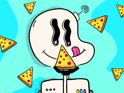 Pizza Bot animation design doodle flat illustration procreate procreate art vector