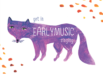 Business card for singing school animals business cards fox illustration painting photoshop wacom