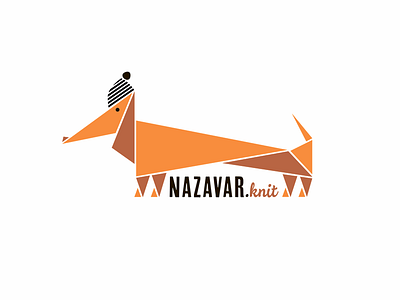 Logo for Nazavar handmade goods shop animals brand geometry handmade illustration illustrator kids knit logo orange vector
