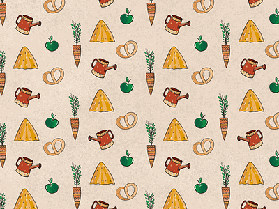 Pattern for Konnaya Dacha brand country style funny illustration intuos kids logo pattern photoshop sketch village wacom yellow