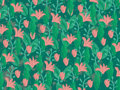 Spring pattern background ecological flowers forest garden green intuos nature pattern photoshop pink spring tree wacom