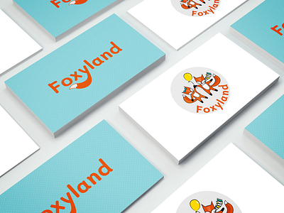 Logo for Foxyland animal brand card children fox funny illustration kids logo logofolio logotype orange print