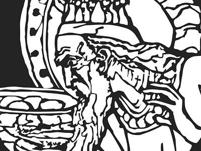 King Midas Illustration black and white character illustration