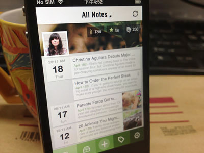 note type app app green interface ios iphone login melody note sync ui