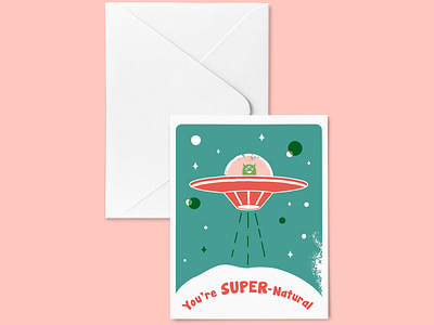 You're Supernatural Greeting Card alien birmingham design greetingcard illustration space vector