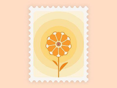 Marigold Stamp branding design flower illustration marigold stamp vector