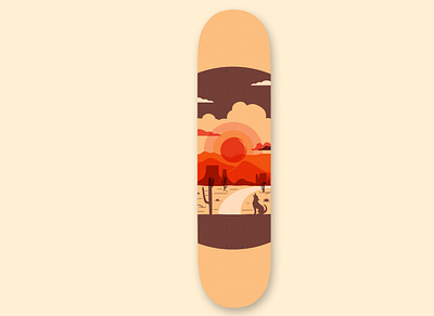 Desert Sunset arizona cactus desert design illustration monument valley skateboard skateboards vector