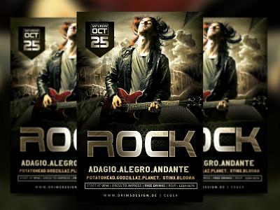 Rock Flyer design drimerz flyer flyer template flyer templates party flyer photoshop poster rock flyer template design