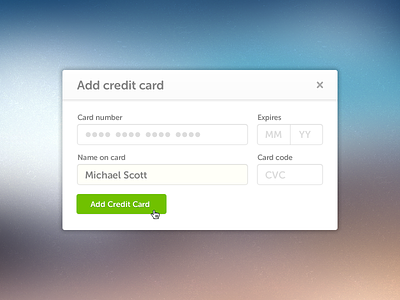 Add Credit Card credit card interface modal ui user interface ux