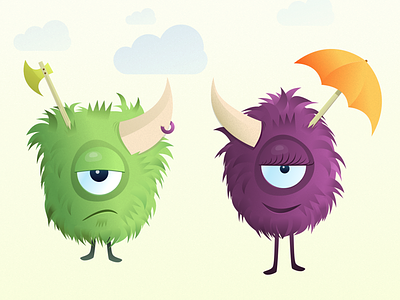 Little Monsters cartoon character design illustration monsters vector