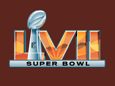 Super Bowl LVII Concept american football arizona branding concept football logo nfl phoenix roman numerals super bowl trophy