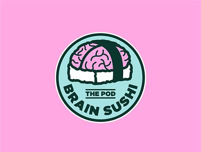 Brain Sushi brain branding illustration logo mental health podcast sushi