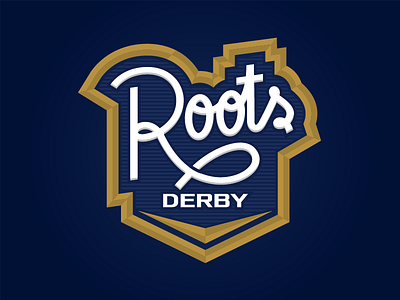 Roots Derby branding car logo nascar racing script