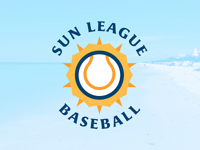 Sun League baseball crest design florida league logo sun