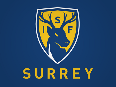 International Surrey Football antlers crest football head logo soccer stag surrey uk