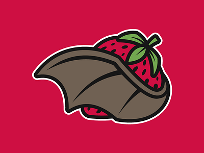 Fruit Bats animal bat fruit logo strawberry wing