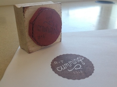 Wedding Logo Stamp carved handcrafted logo nyc rubber stamp wedding