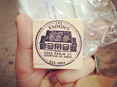 The Yadon's Return Address Stamp address casey rubber stamps family home house kentucky mail nyc rubber stamp
