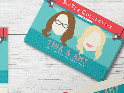 Tina & Amy Postcards actress amy poehler glasses lips nyc play snl spotlight theatre tina fey