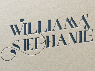 William & Stephanie Logo branding bride groom letterpress logo navy port vintage stephanie swash wedding william