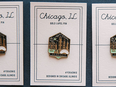 Gold Enamel Pins - Y2Kasnic Wedding Favors architecture bean branding buildings chicago enamel pin ferris wheel gold hancock lapel pin wedding